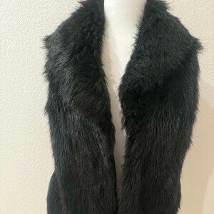 Faux Fur Black Sleeveless Vest [Sz. M]